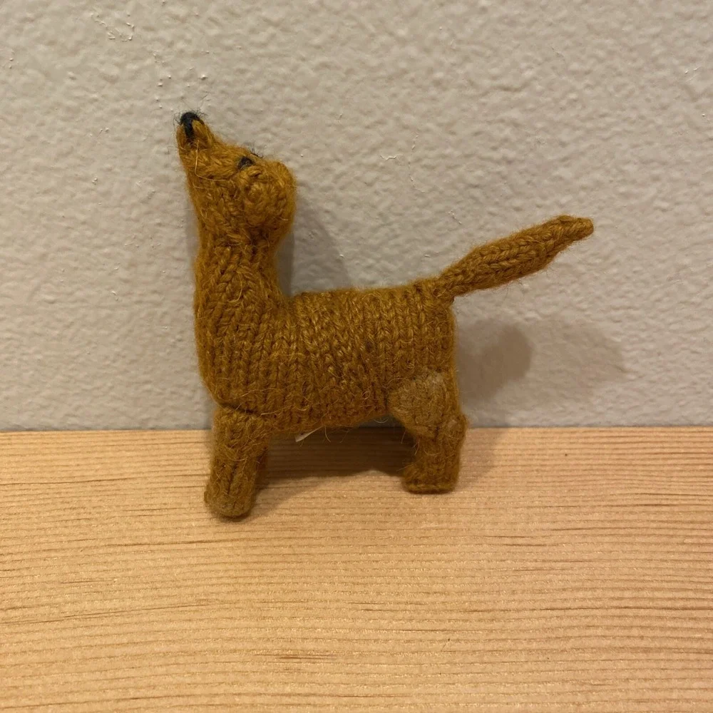 Knit Dog Alpaca Wool Acrylic Finger Puppet